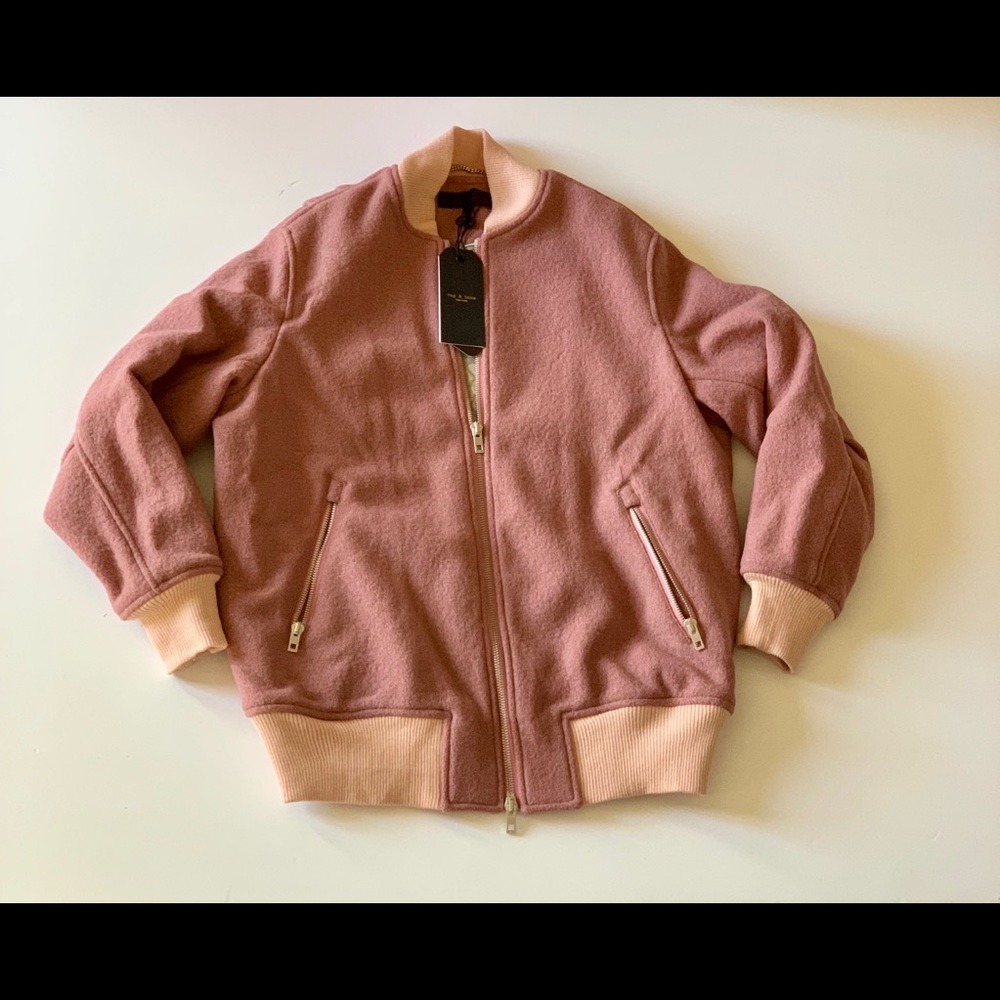 Rag & Bone Mauve Elle Bomber Jacket